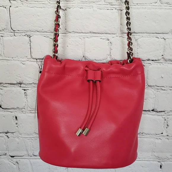 RALPH LAUREN Emmy Medium Nappa Leather Pink Bucket Crossbody - Picture 2 of 16